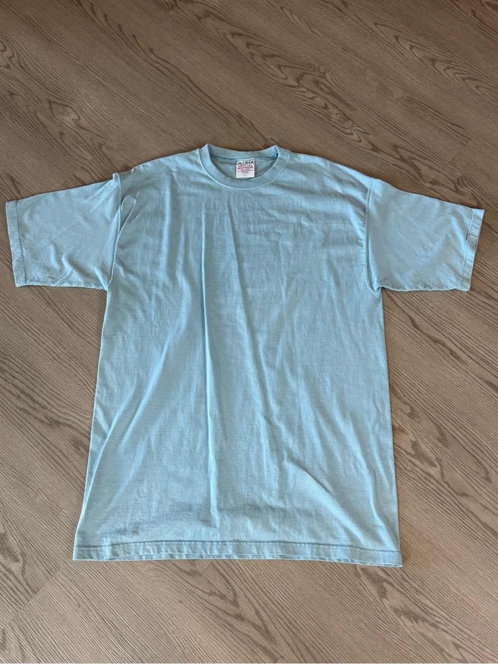 USA Pluma Vintage Heavyweight Cotton Shirt Classic Light Blue Crewneck